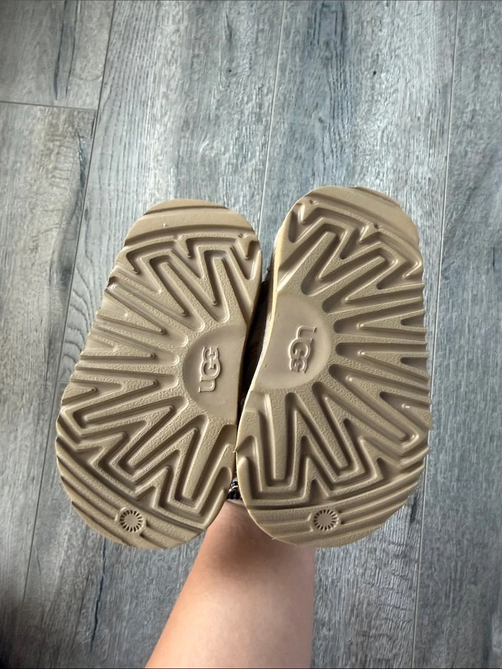 UGG Kids Tan Suede Ankle Boots with Lace and Side Zip